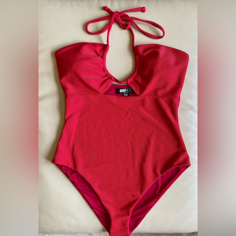 Beach Riot Phoenix Halter One-Piece Swimsuit; Color: Red; Size: Large - Picture 9 of 16